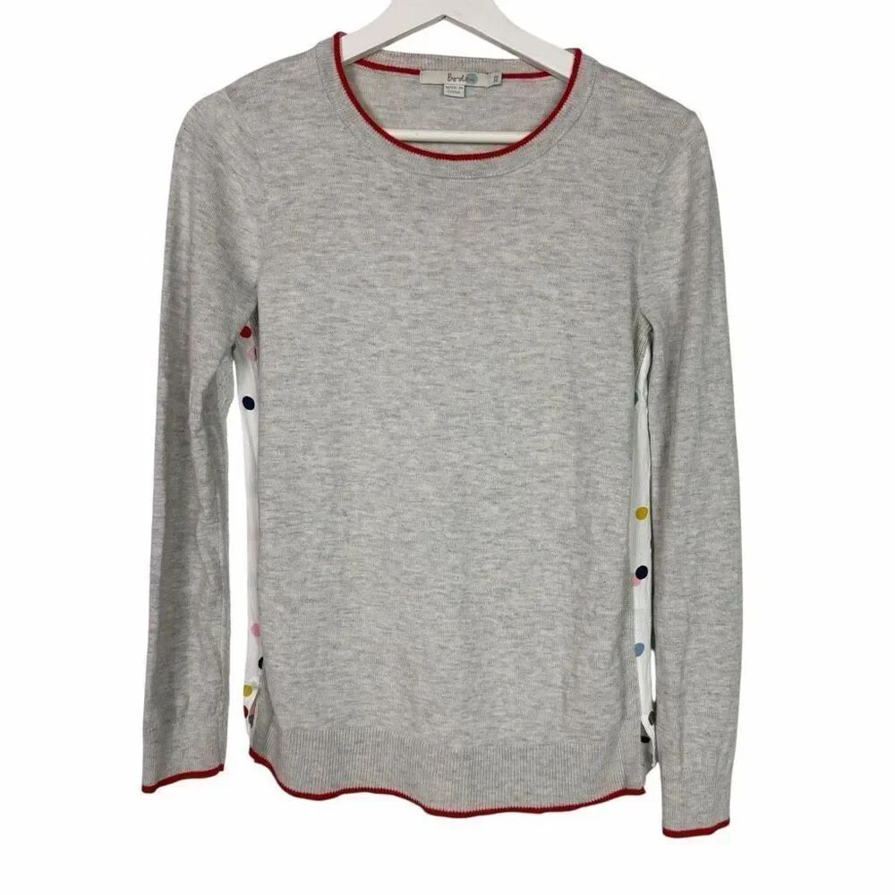 Boden XS Woven Mix Fabric Wool Blend Sweater